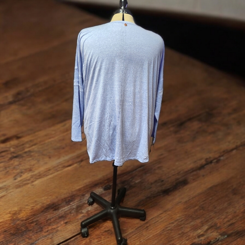 Bryant Light Blue Long Sleeve T-shirt with Mesh Detail - Picture 5 of 9